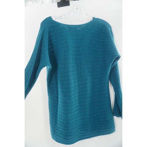 Tommy Bahama Teal/Blue Ribbed Knit Pullover Tunic Sweater Comfort/Work Top Sz M - Picture 5 of 9